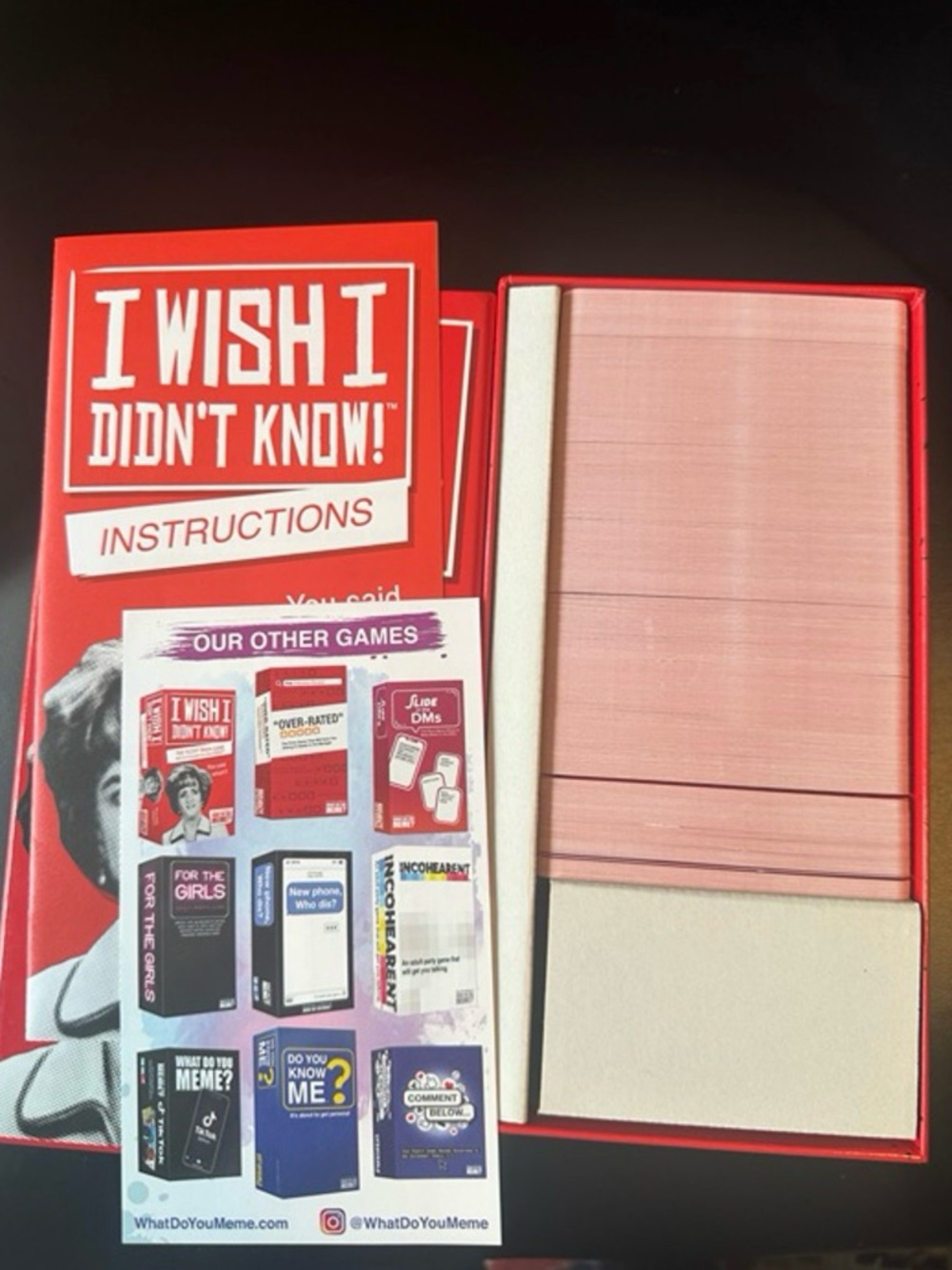 I Wish I Didn't Know! Party Card Game